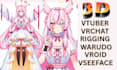 create 3d character vtuber model, vrchat avatar, rigging warudo vseeface vroid