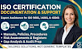 prepare iso 9001 iso 14001 iso 45001 documentation for certification