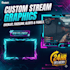 design custom animated stream overlay, facecam, and twitch overlays