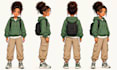 draw a hand drawn character turnaround, poses and expression sheet