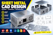 do 2d cad technical drawing, sheet metal enclosure 3d model for manufacturing
