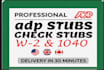 do payroll, adp stubs ,w2 1099 and 1040, paychecks