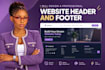 design a professional website header and footer