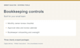 customize bookkeeping checklists and internal control procedures