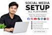 do setup and management all social media accounts
