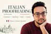 proofread and edit your italian text