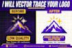 redraw logo to vector, vector tracing and background removal in HD