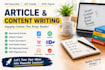 write SEO friendly articlescontent writing