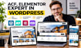 create wordpress custom post type, acf dynamic content and elementor website