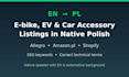 localize your ebike, ev or car accessory listings into polish for allegro