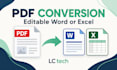 convert your text based PDF to editable word or excel