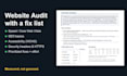 audit your website speed, seo, accessibility and security with a fix list