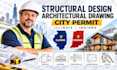 structural design, architectural drawing, city permit in illinois, indiana