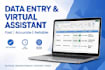 do data entry,web research ,excel cleanup