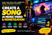 create a song, ai music video and monetization