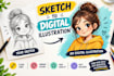 turn your hand drawn sketch into digital illustration