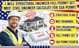 structural engineer full permit set mep, civil engineer calculati for USA permit