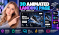 create a 3d animated landing page with threejs