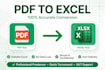 convert pdf to excel, image to excel with 100 percent accuracy