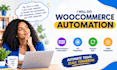 do woocommerce automation, API integration, product sync and CRM integration