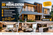 create architect interior, exterior, 3d modeling, rendering visualization
