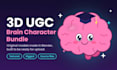 create a 3d ugc character bundle with a human brain theme