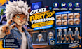 create furry 3d vtuber model, warudo avatar setup vrm model, arkit 52 blendshape