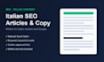 write SEO blog articles and website copy in italian