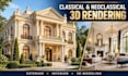 provide premium 3d modeling and realistic rendering for neoclassical homes