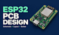 design a custom esp32 pcb and schematic in kicad