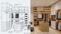 design 3d walk in closet, wardrobe design, custom cabinet realistic 3d renders