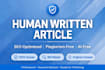 write human written seo optimized article blog post