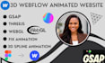 interactive 3d animated website webflow threejs webgl, gsap 3d spline webflow