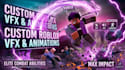 create custom roblox vfx combat ability vfx, and animations
