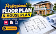 create floor plan, 2d floor plan, autocad, house plan and permit drawings