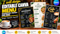 design editable canva menu, restaurant menu, food menu, cafe menu