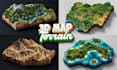 create 3d terrain map, shaded relief map, topography map, stl topography model