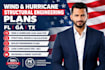 design wind and hurricane structural engineering plans for fl ga tx