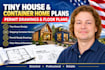 design tiny house, shipping container, and permit drawings