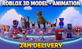 make a roblox 3d model with animation in 24 hours