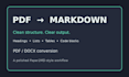 convert PDF or word docs to clean markdown