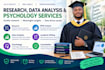 do research, data analysis and psychology