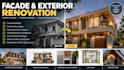 do realistic 3d exterior design and facade renovation