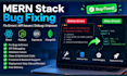 fix react node js mern stack bugs and api issues