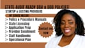 write compliance dda, ddd policies, state licensing and provider enrollment