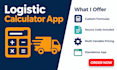 build logistic calculator, quoting calculator, fintech app tkinter gui python