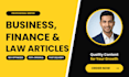 write SEO optimized business and finance articles and blog posts