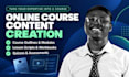 online course content and course curriculum content creation