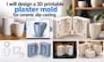 design a 3d mold 3d printable plaster mold for ceramic slip casting