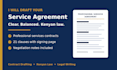 researchand draft a professional services agreement